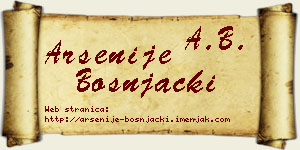 Arsenije Bošnjački vizit kartica